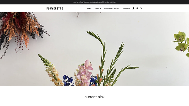 Flowerette ecommerce website